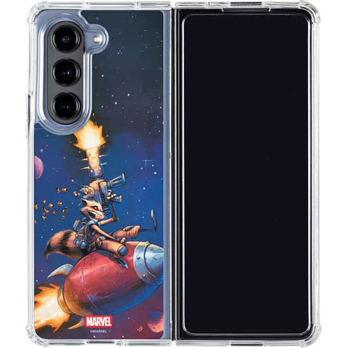 Marvel Rocket Raccoon Rocket Ride Galaxy Z Fold5 5G Clear Case